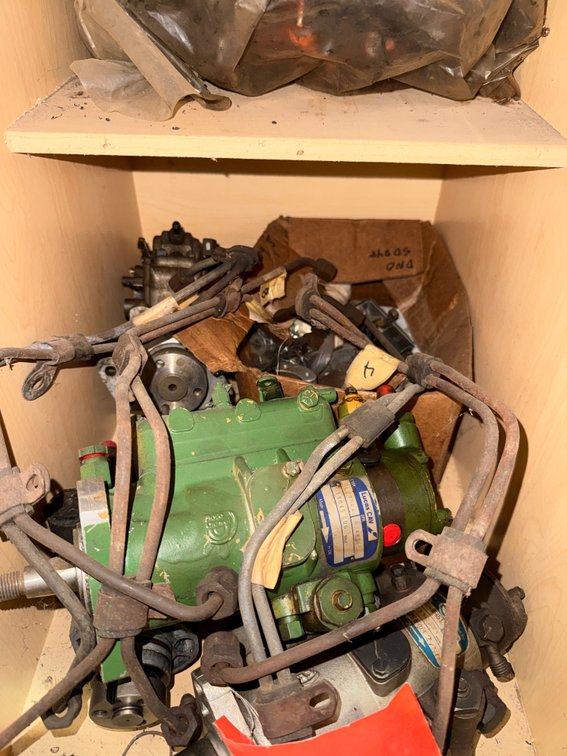 Diesel Fuel Injection Pumps, Fuel Lines, and Electrical Wiring Components