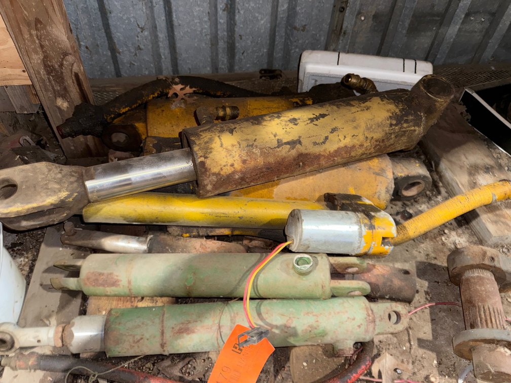 Hydraulic Cylinders, Welding Torch Outfit, (3) Metal Ammo Cans, and Hardware