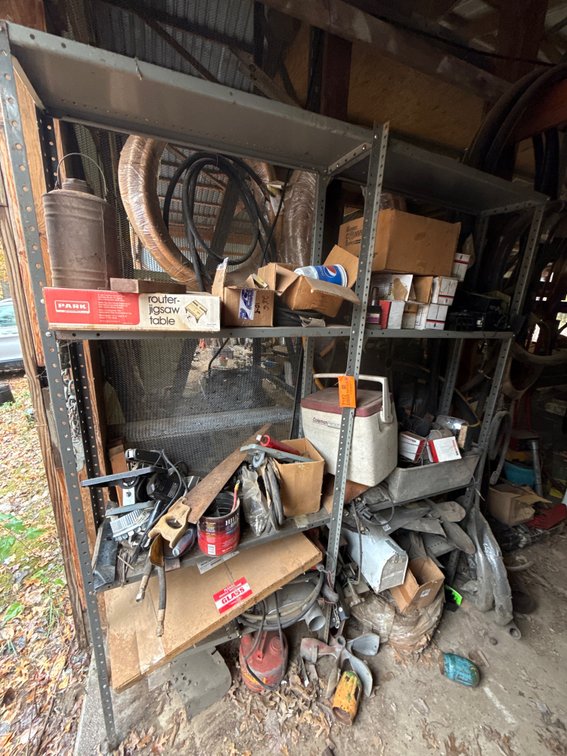 Two Bay Metal Shelving Unit with Tools, Hardware, and More