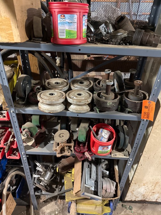 (4) Tier Metal Shelving Unit with Industrial Casters, Hardware, and More