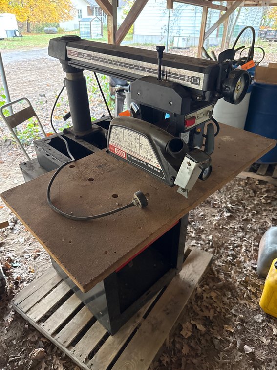(1) Sears Craftsman 10" Radial Arm Saw with Cabinet Base