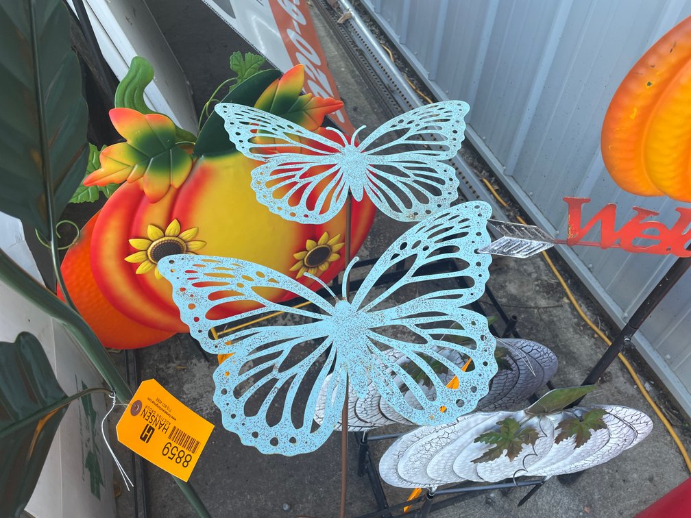 (2) Metal Butterfly Yard Stakes