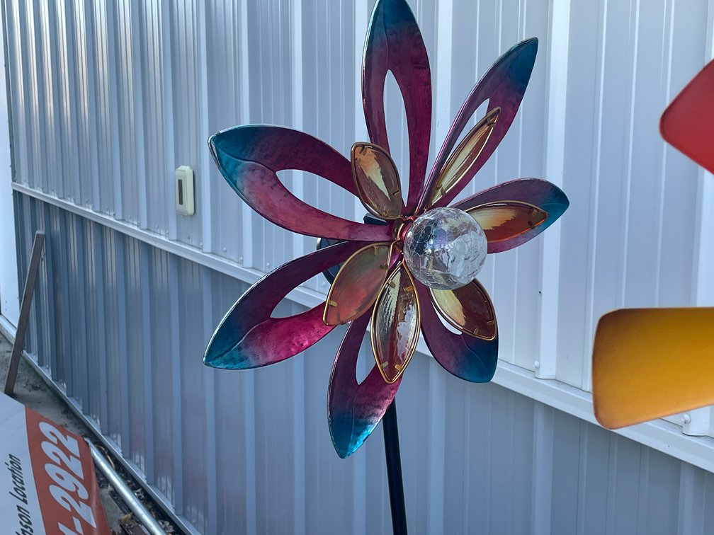 Metal Solar Sunflower Wind Spinner