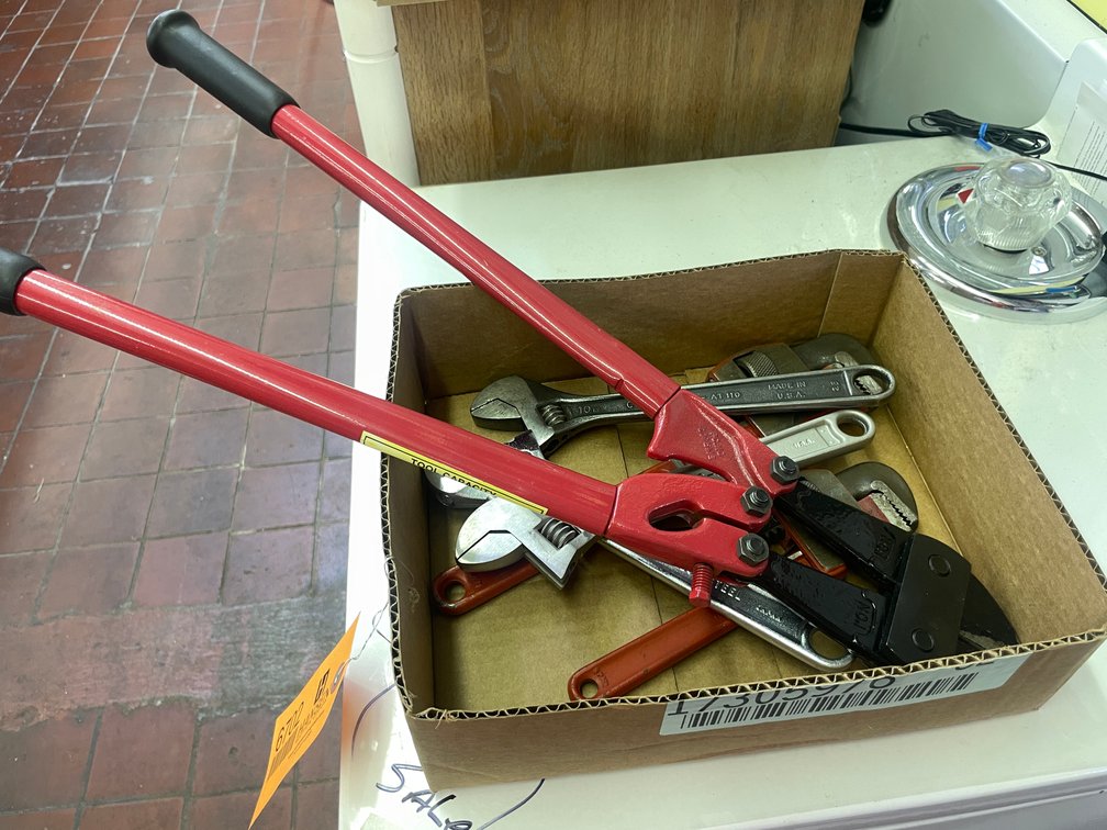(3) Adjustable Open End Wrenches and (2) Pipe Wrenches