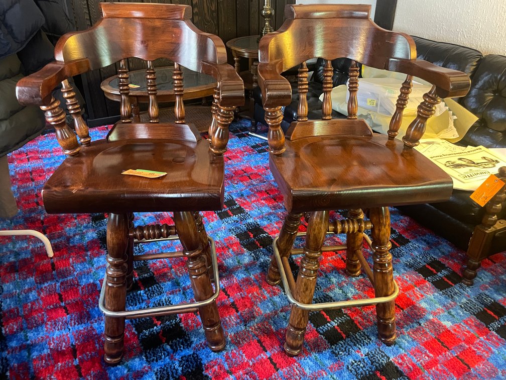 (2) Wood Stools