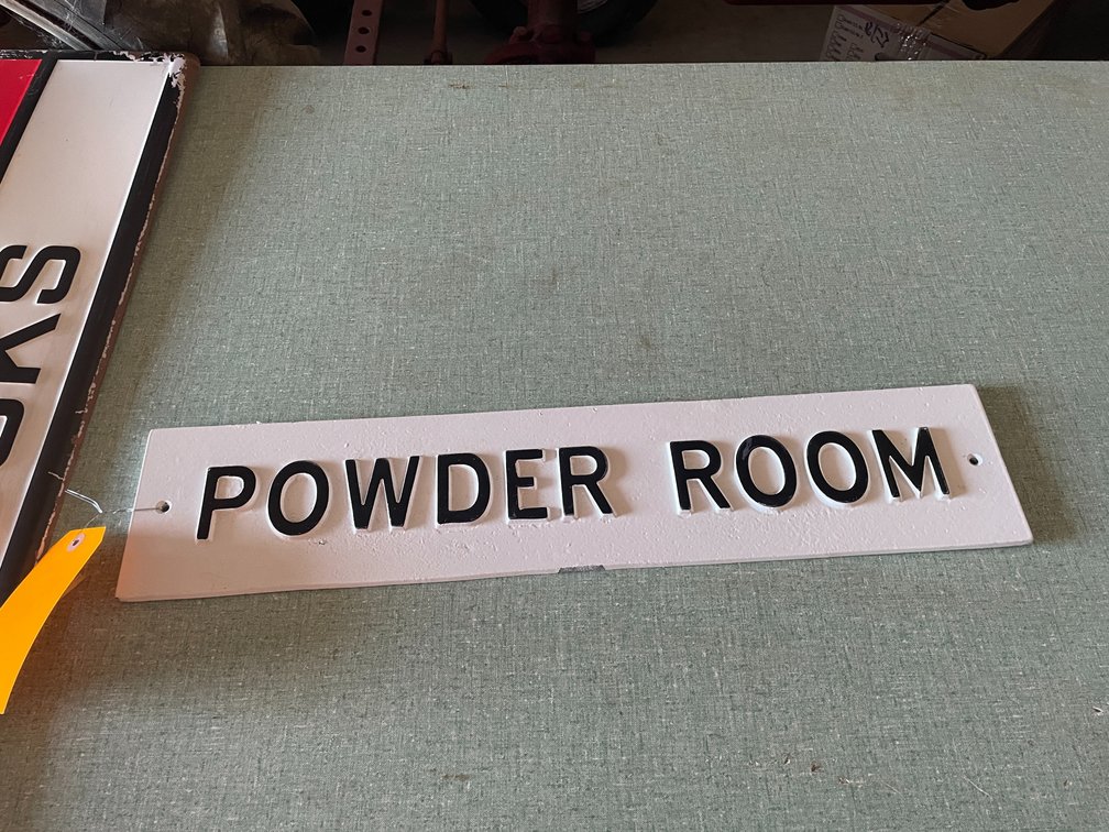 Cast Iron Powder Room Sign