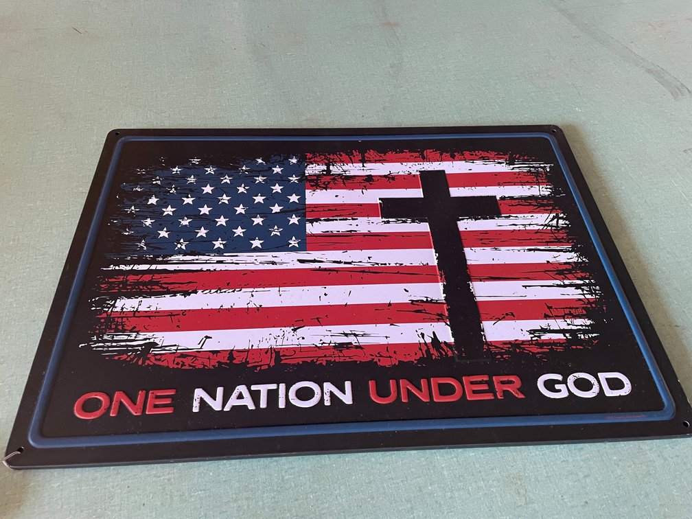 One Nation Under God Metal Sign