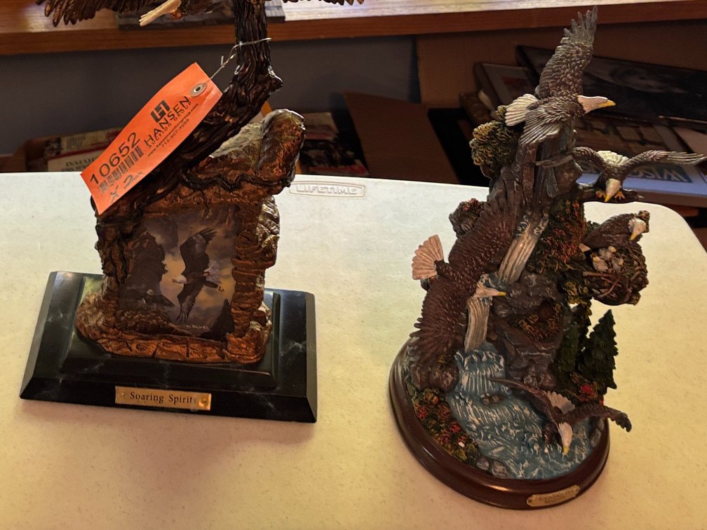 (2) Eagle Statues