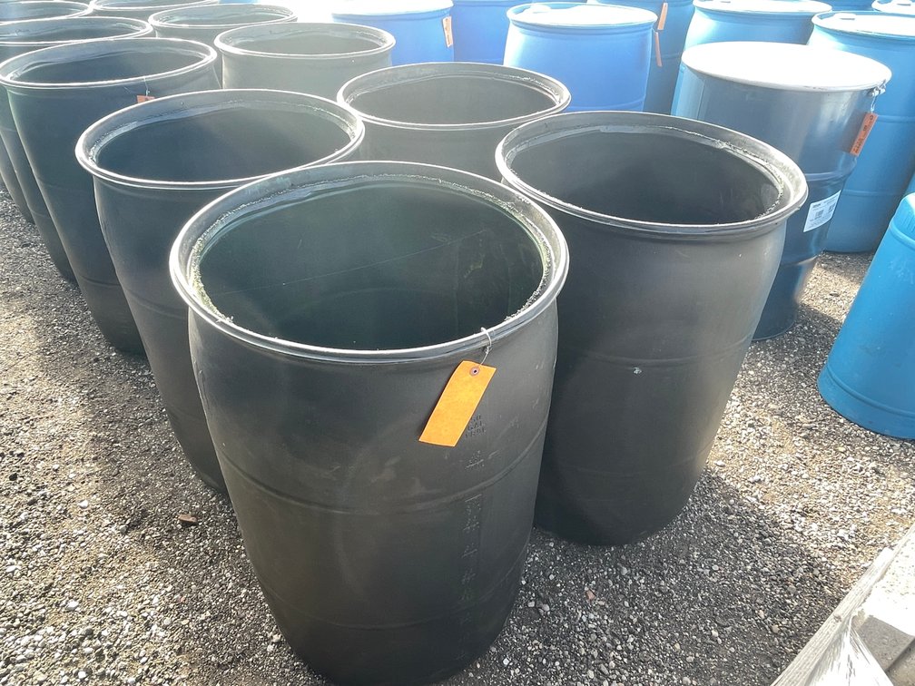 (4) 55 Gallon Plastic Drums