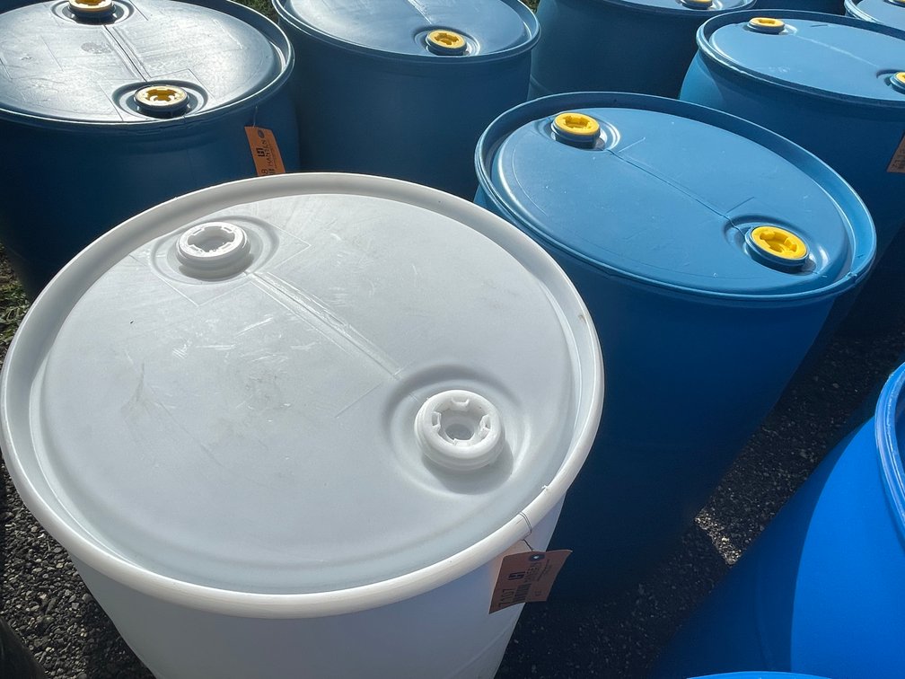 (2) 55 Gallon Plastic Drums