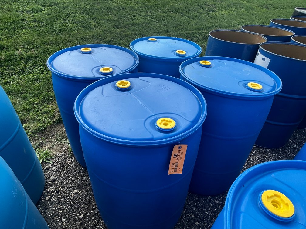 (4) 55 Gallon Plastic Drums
