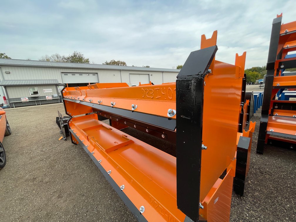 12' Skid Steer Snow Pusher with Pull Back Steel Blade