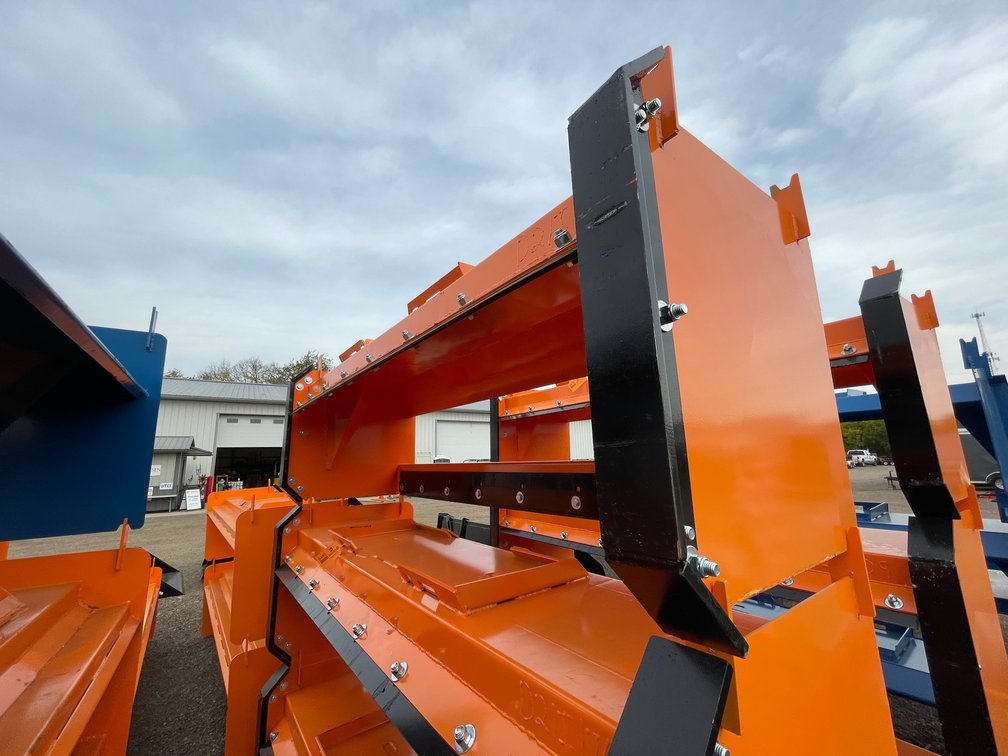 8' Skid Steer Snow Pusher with Pull Back Steel Blade