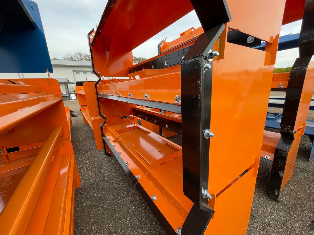 8' Skid Steer Snow Pusher with Pull Back Steel Blade