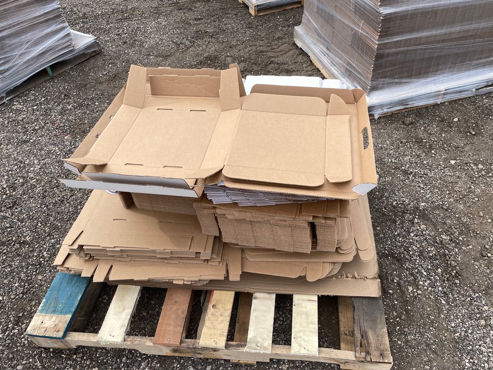 Pallet of Cardboard Pizza Boxes