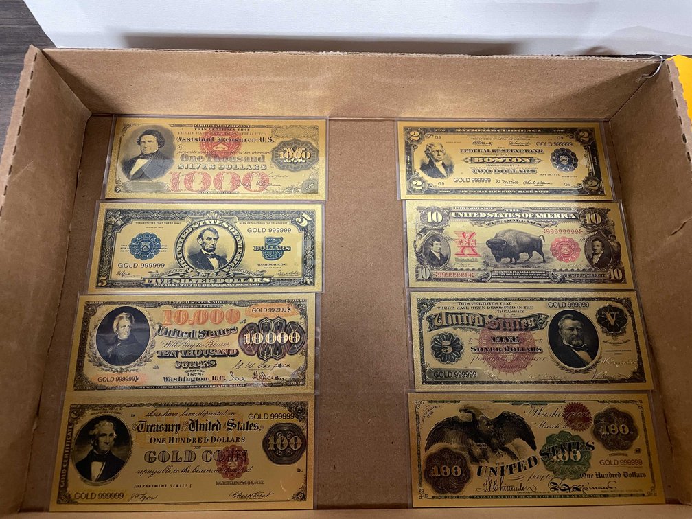 Old Style US Currency Gold Foil Banknote Set (T5)
