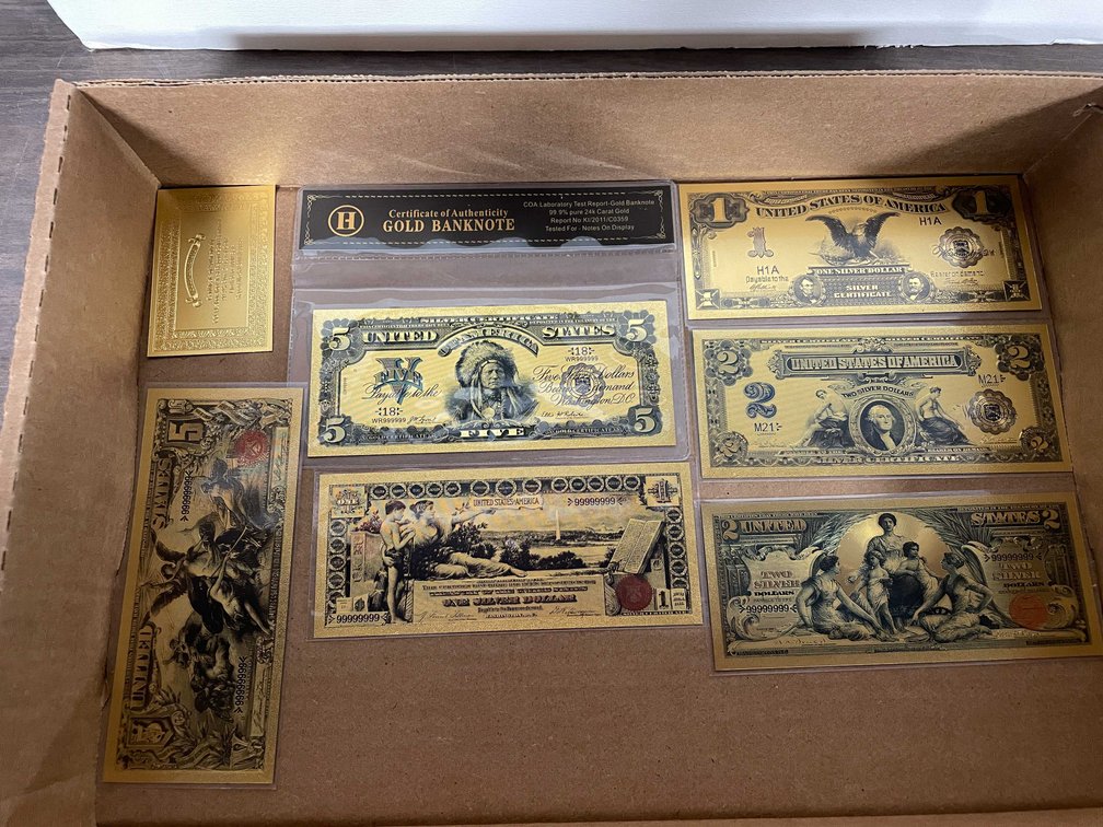 Educational Series Silver Certificate Gold Foil Banknote Set (T5)