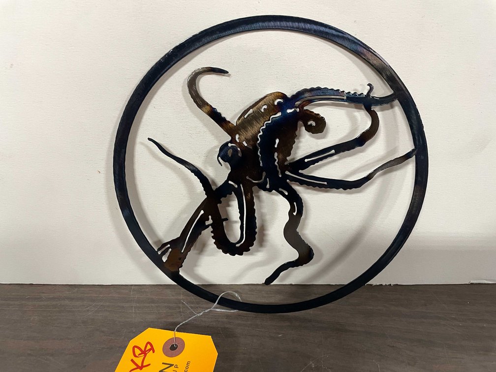 Laser Cut Metal Octopus Sign (T5)