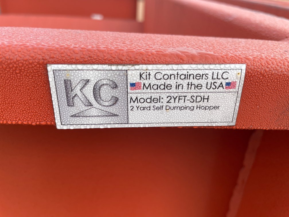 New KC 2.0 Cubic Yard Self Dumping Hopper with Fork Pockets