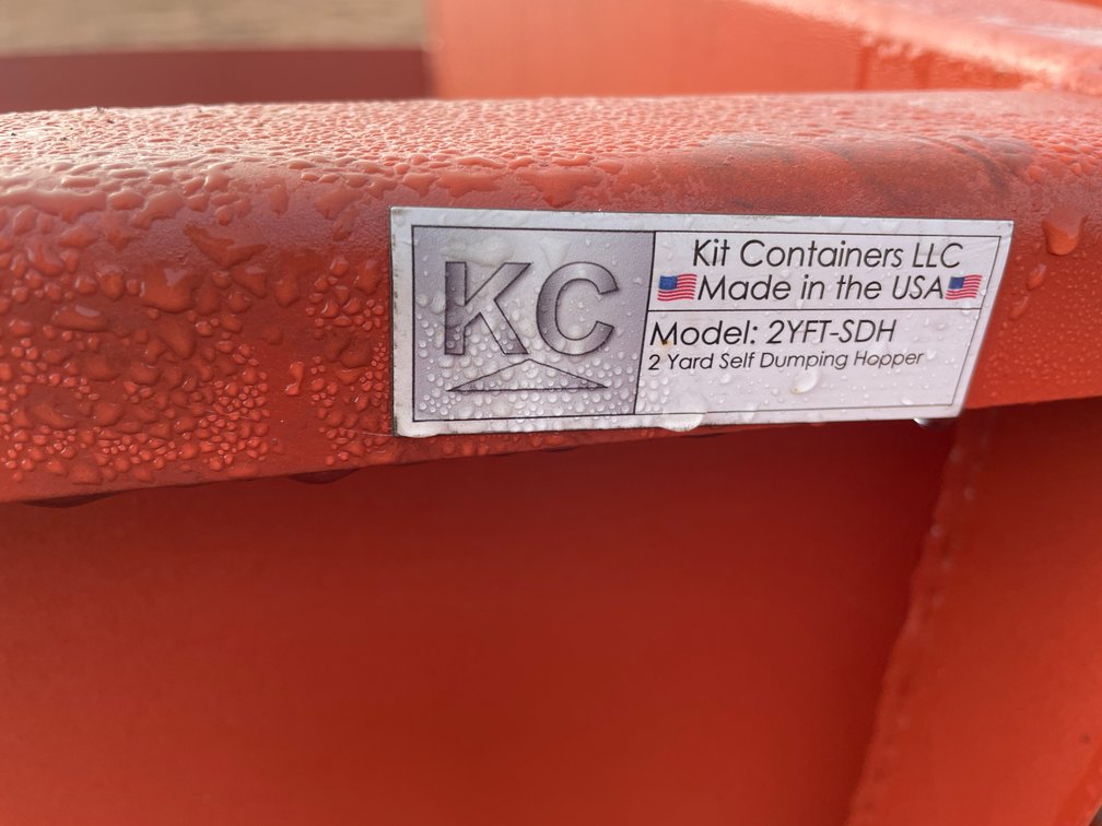 New KC 2.0 Cubic Yard Self Dumping Hopper with Fork Pockets