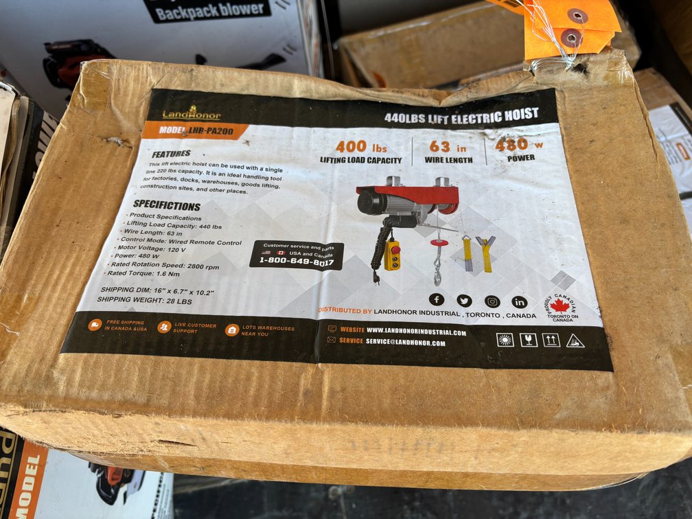 LandHonor 440 lb. Lift Electric Hoist
