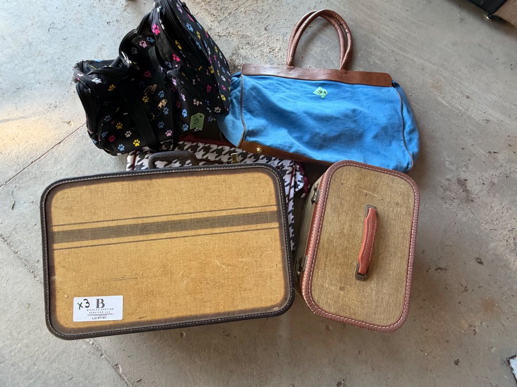 Totes and suitcase