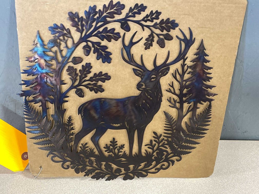 Laser Cut Metal Sign of a Large Buck (T2)