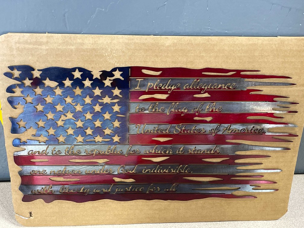 Laser Cut Metal Sign of the United States Flag (T2)