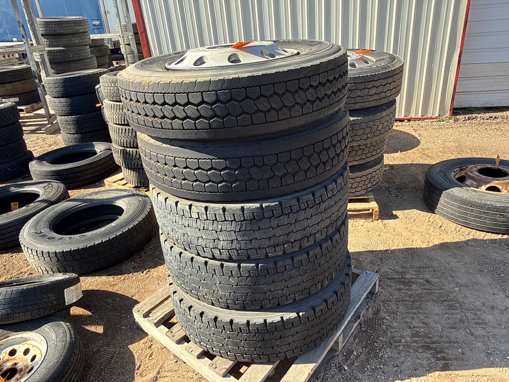 (5) Commercial Truck Tires with Wheels