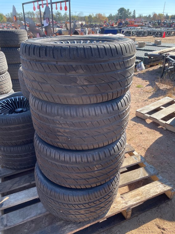 (4) Radial Street Tires for Golf Cart on Rims