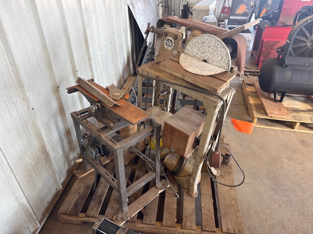 Combination Belt and Disc Sander, Jointer on Stand, and More