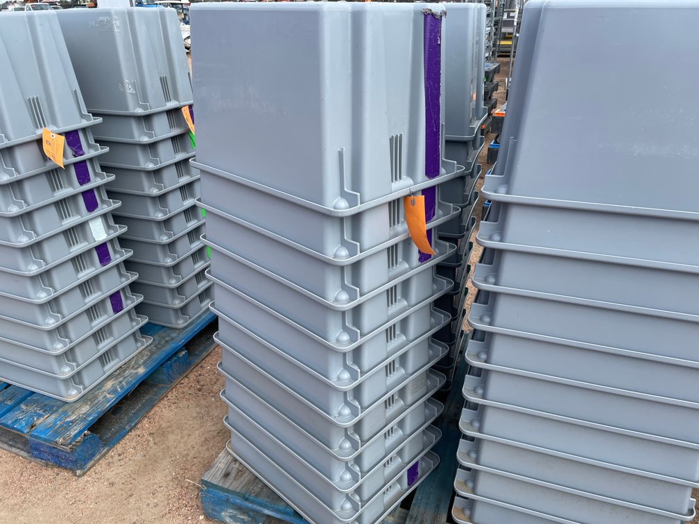 Stack of Rubbermaid Commercial Poly