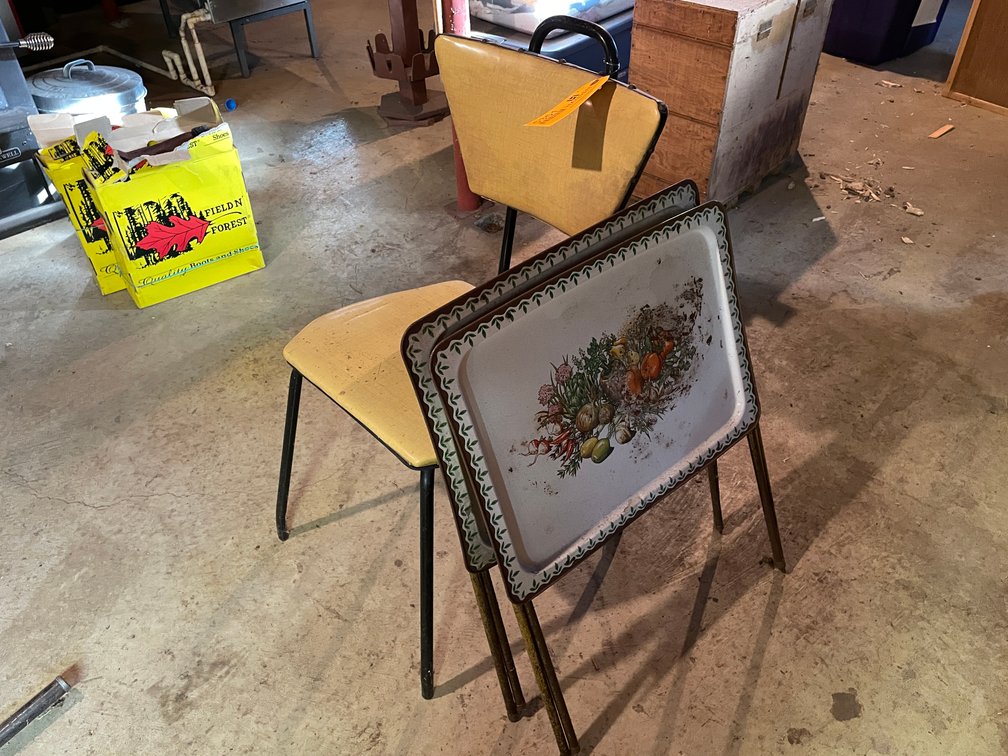 Vintage Chair and Vintage Tv Trays