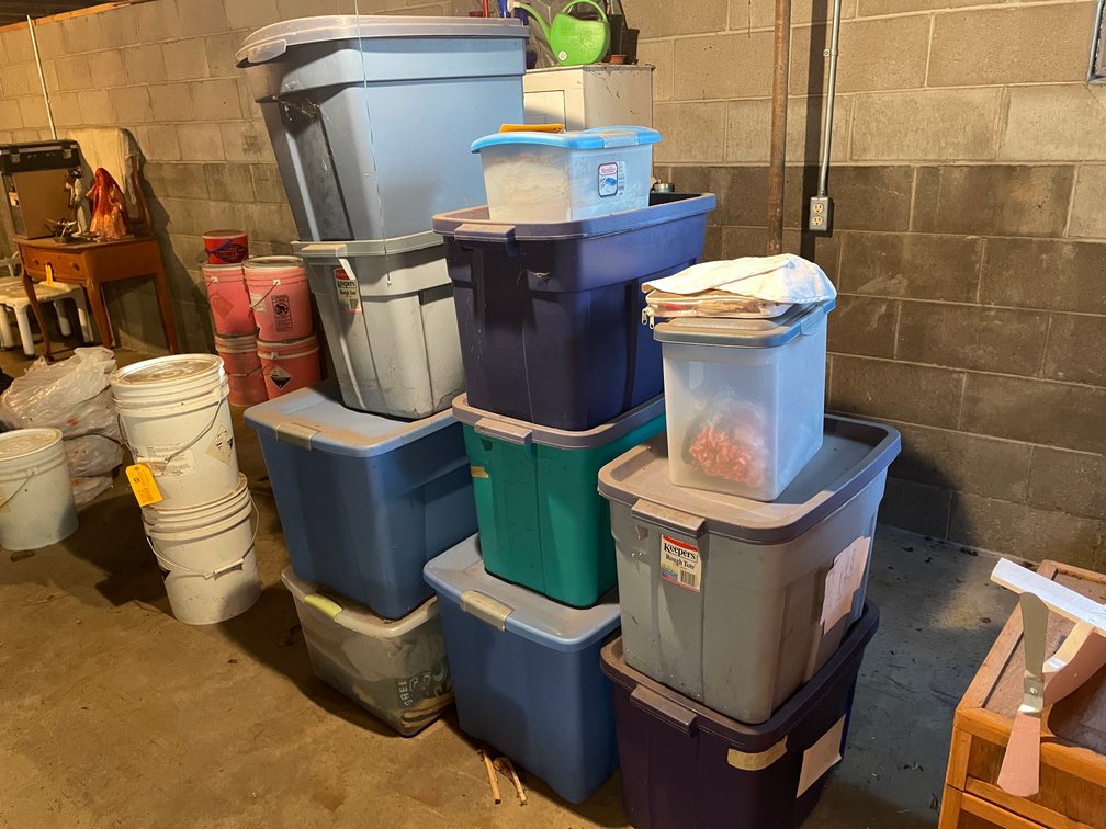 (11) Plastic Tote of Various Clothing