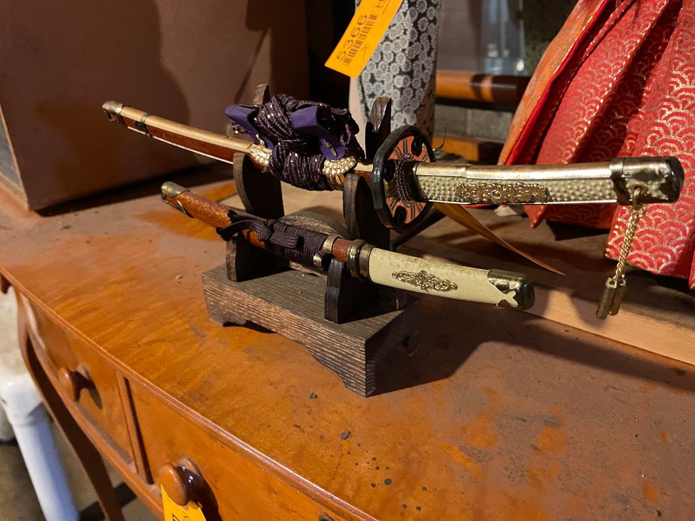 (2) Replica Metal Samurai Swords