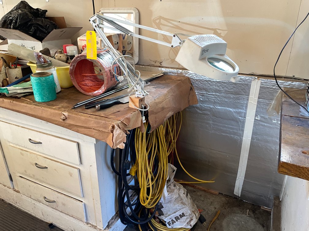 Table Mounted Lamp and Various Extension Cords