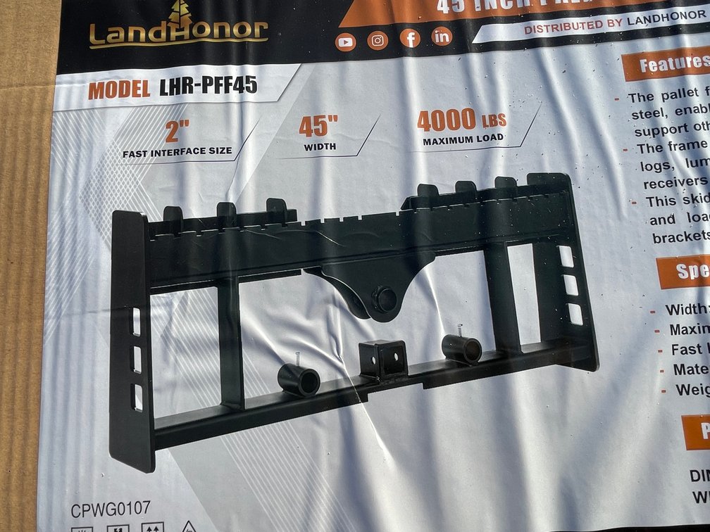LandHonor 45" Pallet Fork Frame Attachment