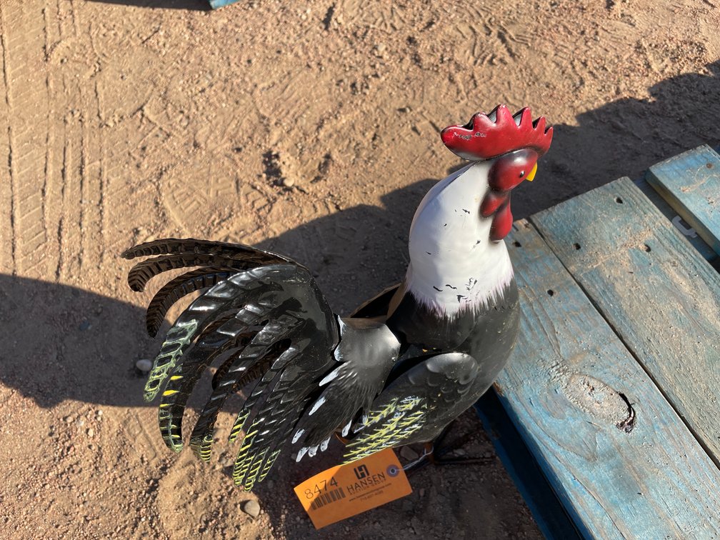 Black & White Metal Rooster