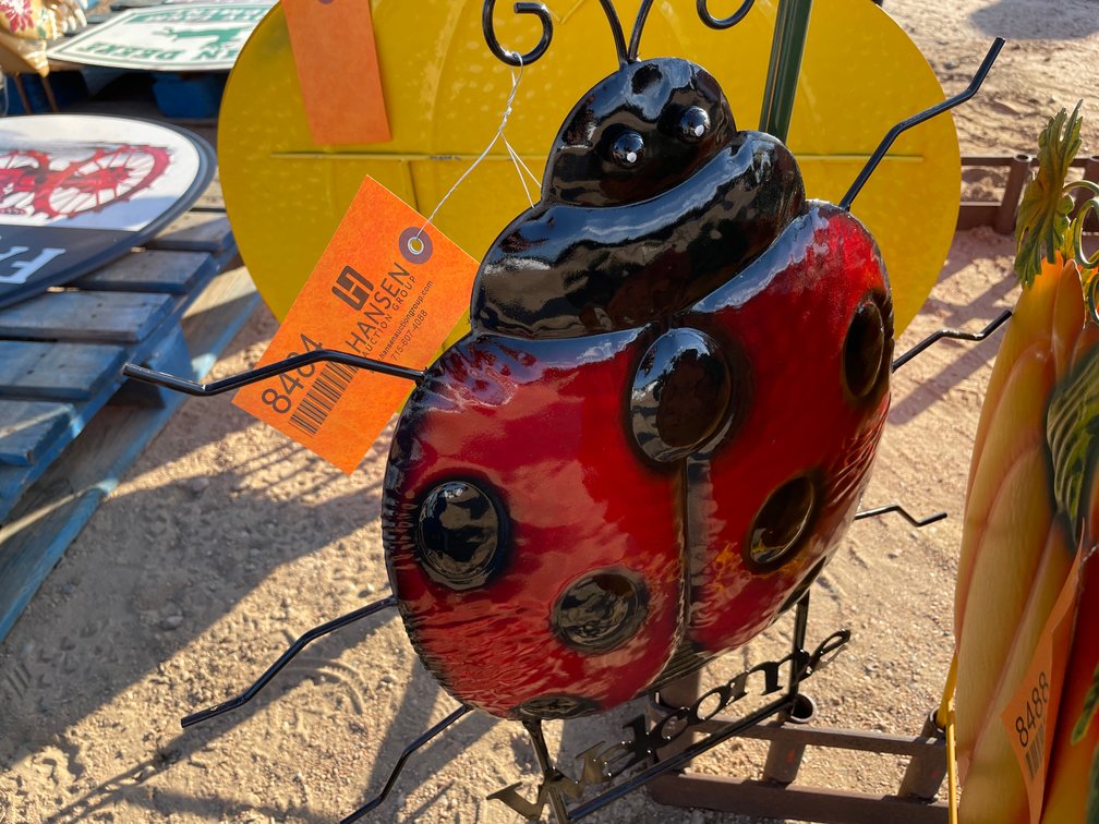 Ladybug Metal Welcome Yard stake