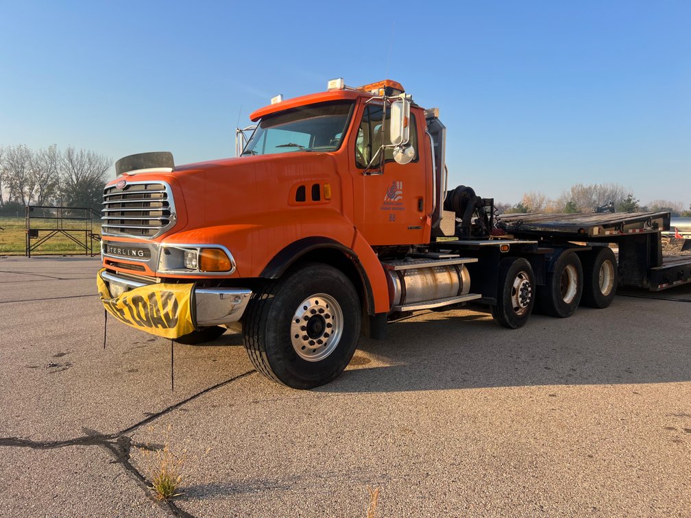 2001 Sterling Tri-Axle Heavy Haul Day Cab Semi (Has WI Title) with 2014 Etnyre Tri-Axle Lowboy Trailer (Has WI Title)