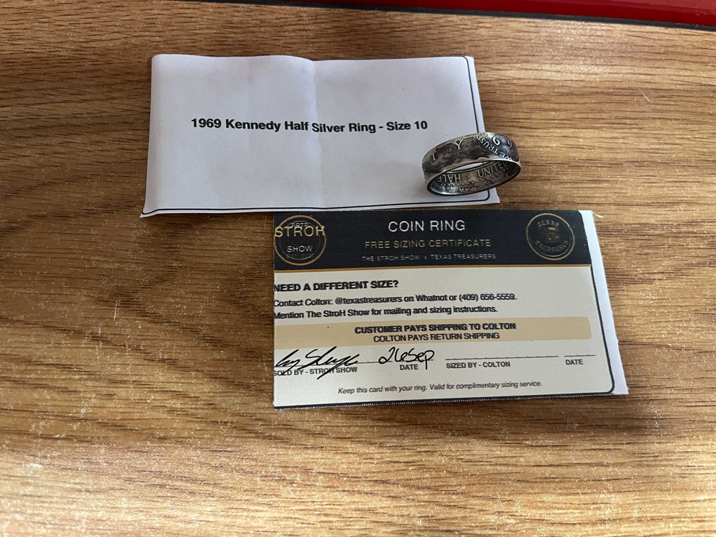 1969 Kennedy Half Dollar Silver Ring (T3)