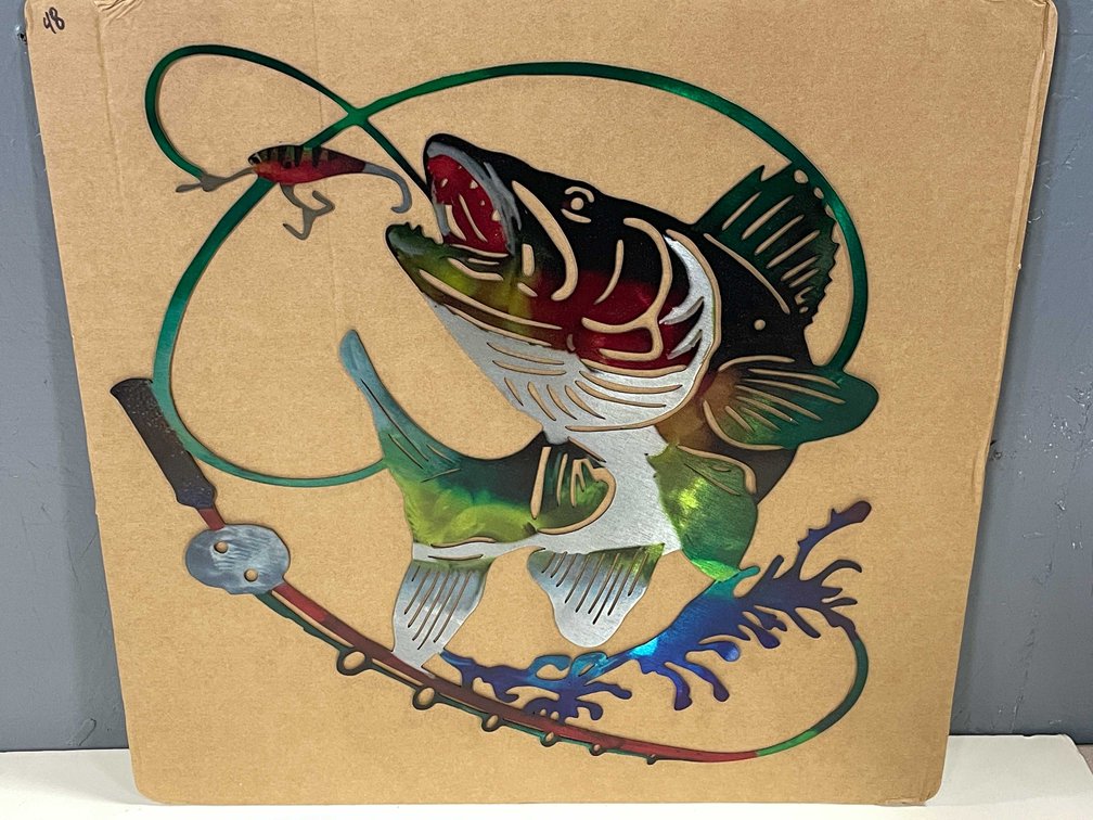 Laser Cut Metal Sign of a Walleye (T4)
