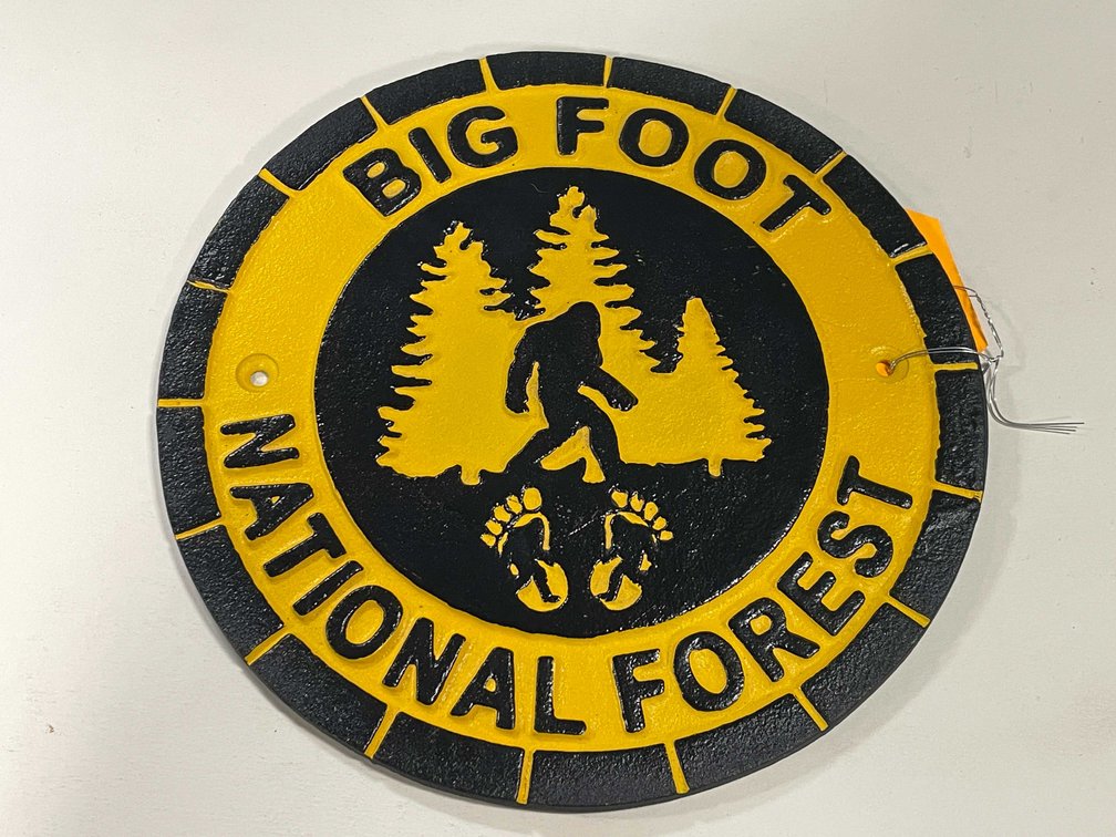 Bigfoot Cast Iron Sign