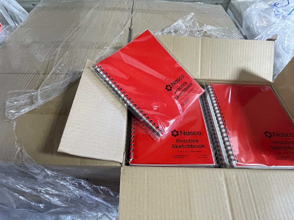 (4) Boxes of New Practice Sketch Books (B)
