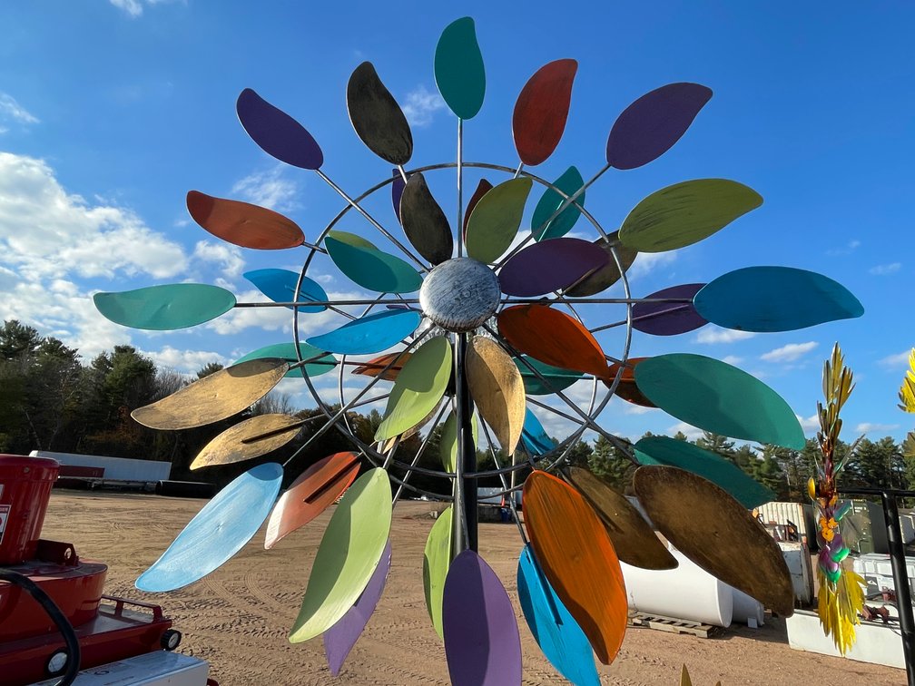 Double Colorful Wind Spinner w/ Solar Light