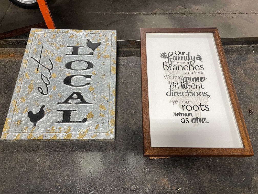 Eat Local Sign and Pottery Barn Picture (T2)