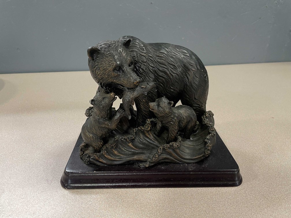Always and Forever Fishing Bears Sculpture (T2)