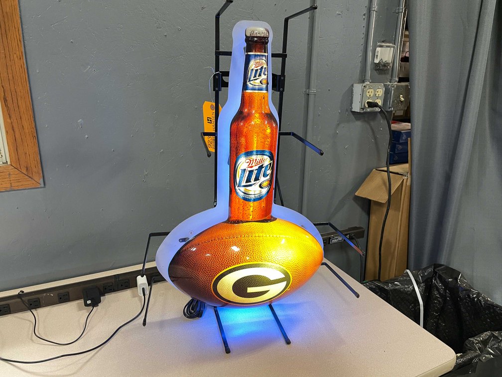 Vintage Miller Lite Green Bay Packers Neon Beer Light (T2)