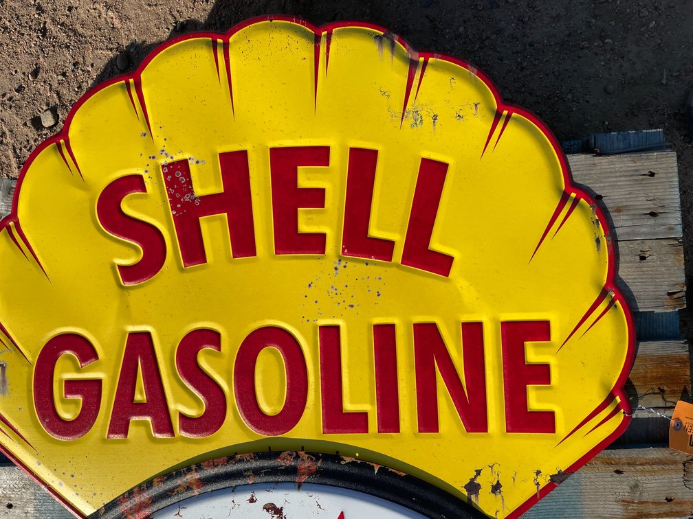 Metal Shell Gasoline Sign