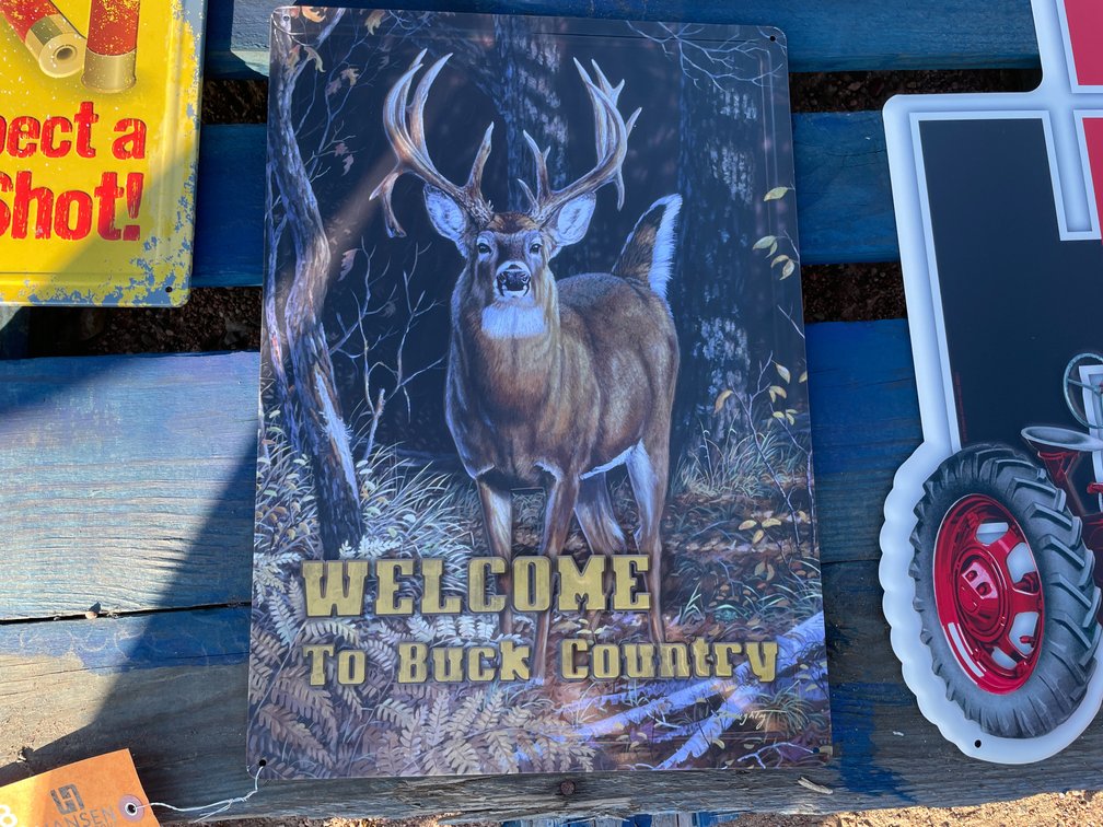 Welcome to Buck Country Metal Sign